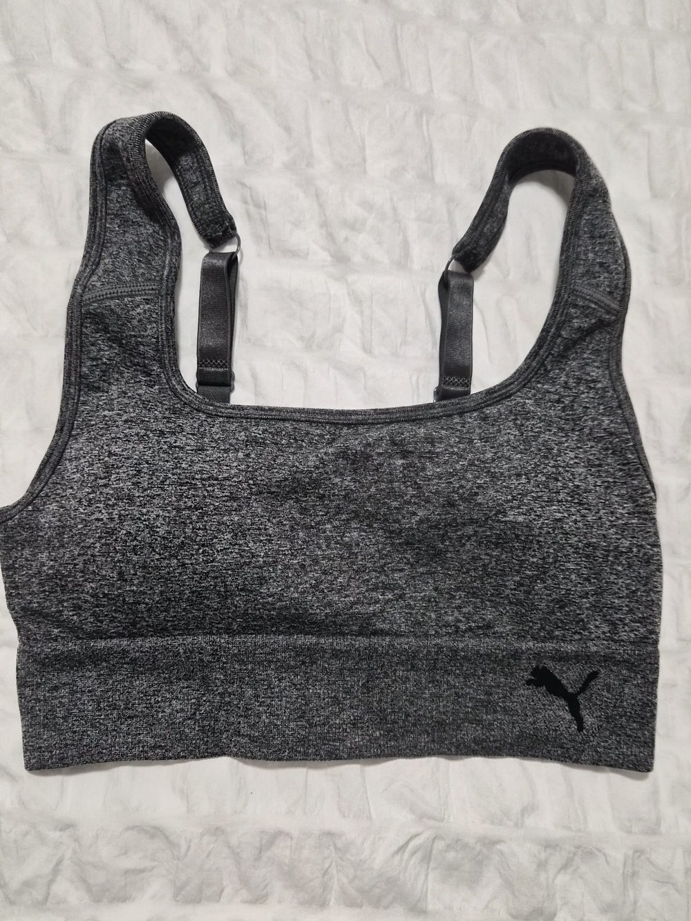 Puma Women's Dark Heather Gray Seamless Sports Bra